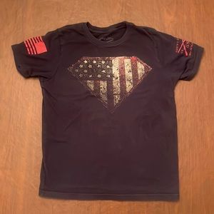 🇺🇸 👧 Grunt Style kids “Superman” L T-shirt American flag 🇺🇸